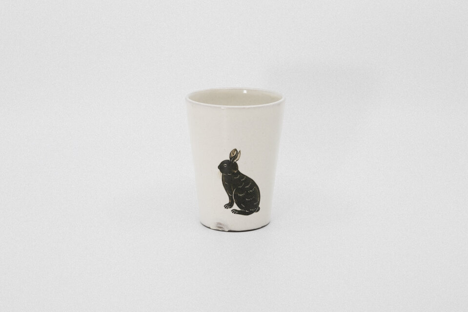 【粉引】フリーカップ　ウサギ