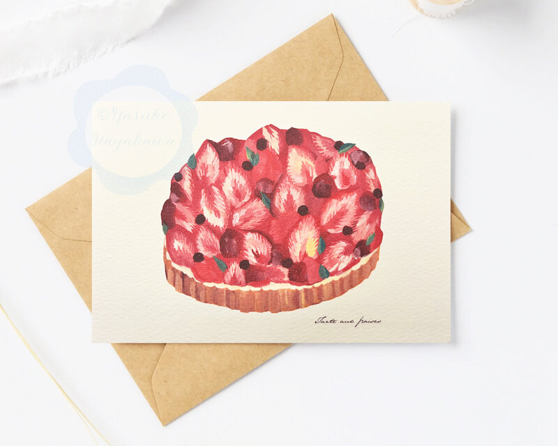 （40）苺タルト　ポストカード　3枚セット