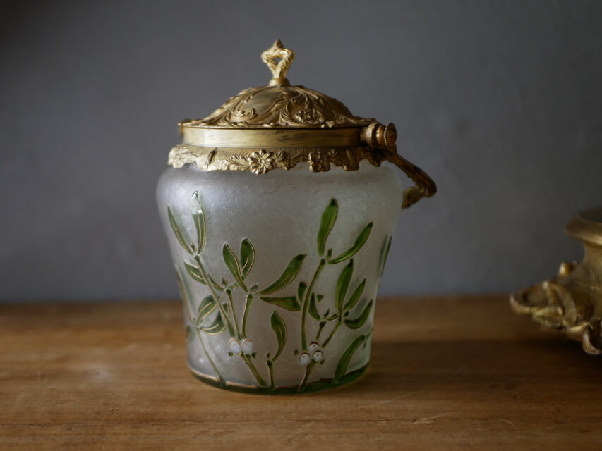 宿り木のビスケットジャー　ベルエポック　フランスアンティーク　アンティークのある生活