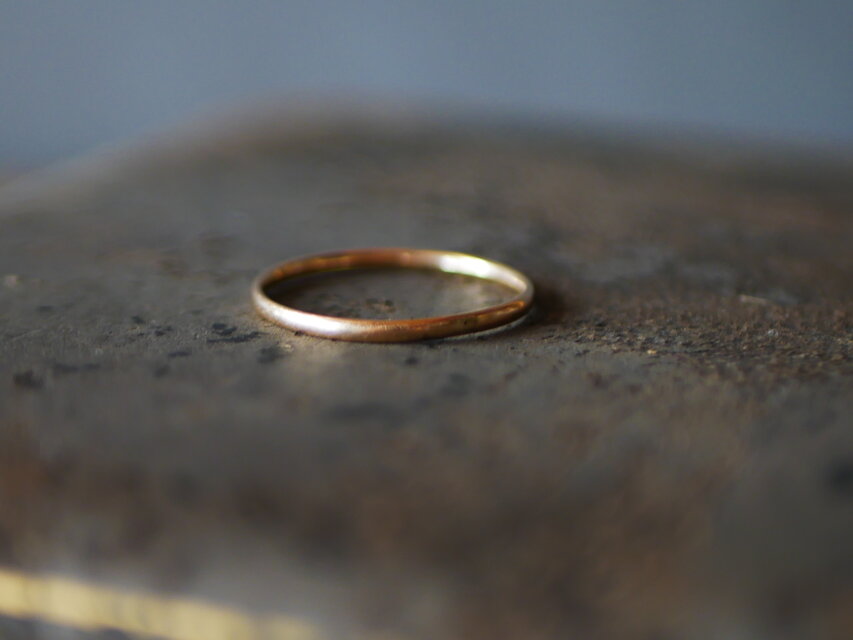 K18ゴールド シンプルなヴィンテージリング フランス