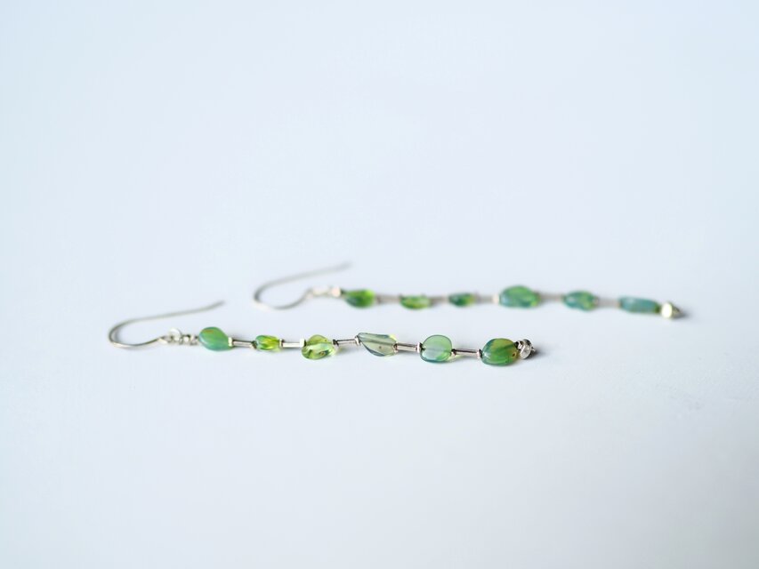 -green Opal- long pierce