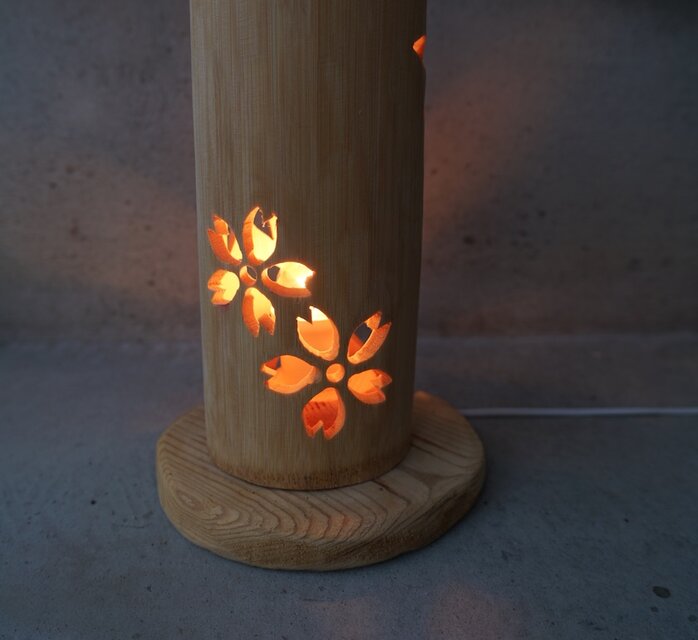 ◇全面彫◇竹灯り・竹あかり・竹灯籠 ～～ 癒しの灯り ☆秋華