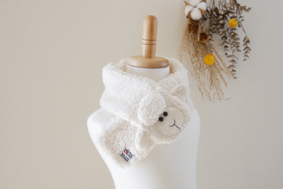 ベビー・キッズ小物　もこもこシープマフラー