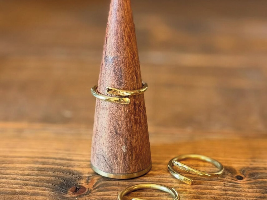 真鍮リング「hammer」Open 2mm