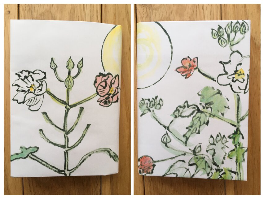 月と芙蓉のブックカバー 2枚セット 新書版 文庫版