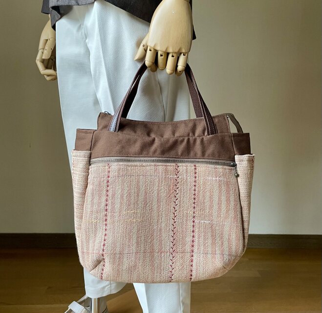 受注制作：手織りバッグ【メリー】たっぷり入るB５サイズ（秋色）