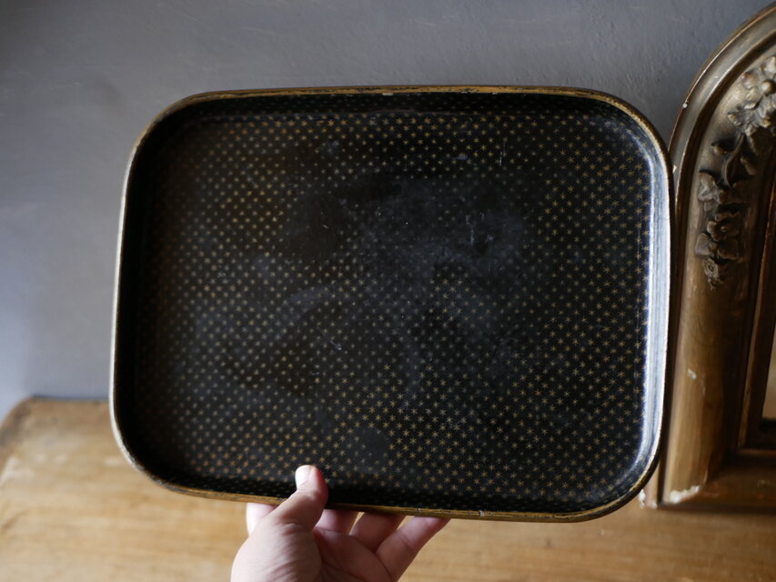 フランスアンティーク パピエマシェ レターラック ナポレオン三世 パピエマルシェ 19世紀 アンティーク ナポレオン3世 パピエマシェ レター