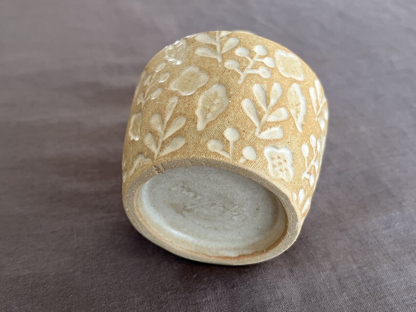 陶器の花瓶 一輪挿し 北欧ナチュラル 印花模様 フラワーベース