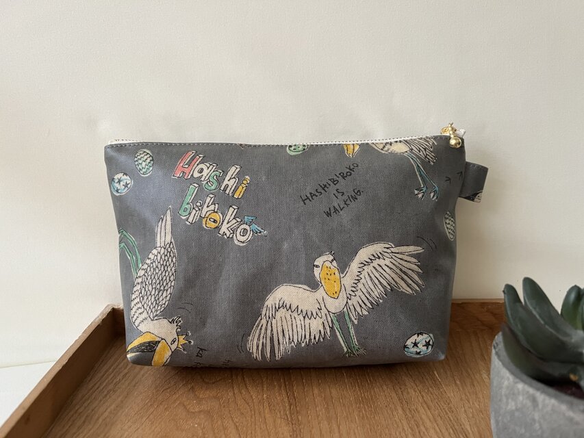 裏付き ラミネートポーチ ハシビロコウ | iichi 日々の暮らしを