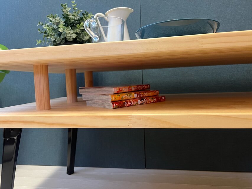 送料無料】 ローテーブル 長方形 収納付き 90cm 45cm 45cm パイン