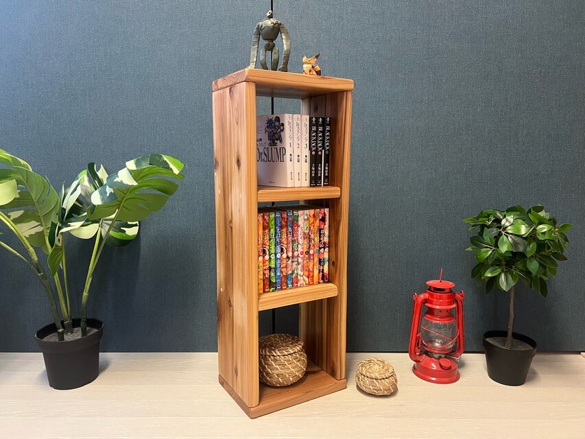 【送料無料】 ブックシェルフ 本棚 単行本 文庫本 杉 3段