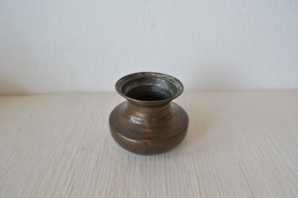 お茶入れ　ロータス　銅　七宝 銅製打ち出し 丸壺 フラワーベース 茶こぼし | iichi 日々の