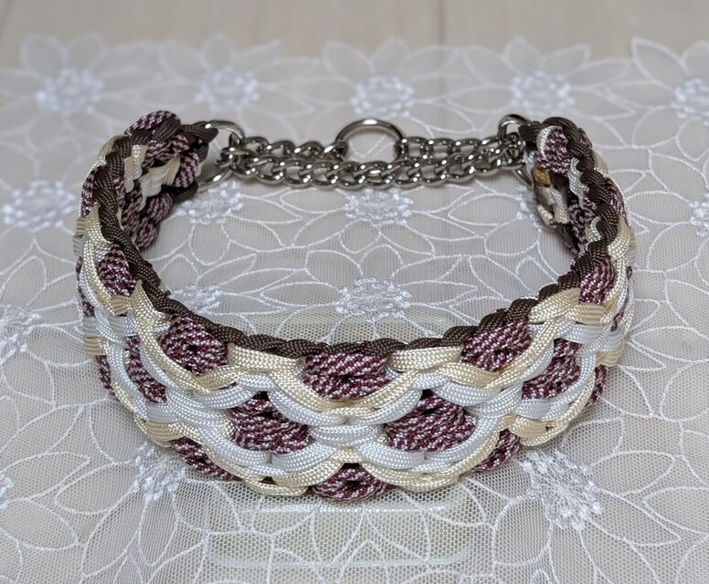 パラコード ハーフチョークチェーンタイプ　大型犬用（首回り３４cm、頭まわり４１ｃｍ）