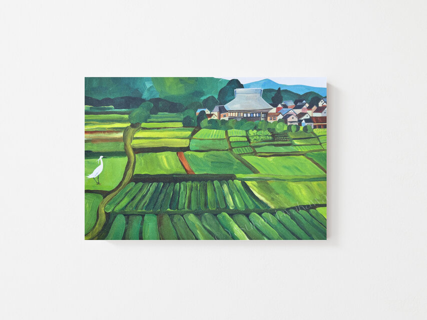 44）白鷺と田んぼの風景 ポストカード 3枚セット | iichi 日々の暮らし