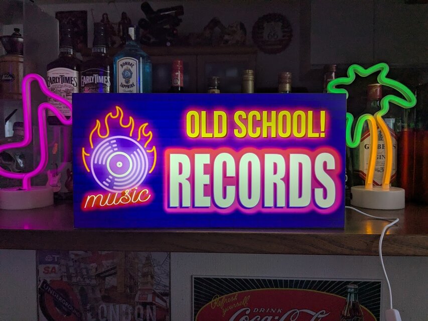 【Lサイズ】レコード オールドスクール 音楽 看板 置物 雑貨 ライトBOX Lサイズ】レコード オールドスクール 音楽 看板 置物 雑貨 ライトBOX