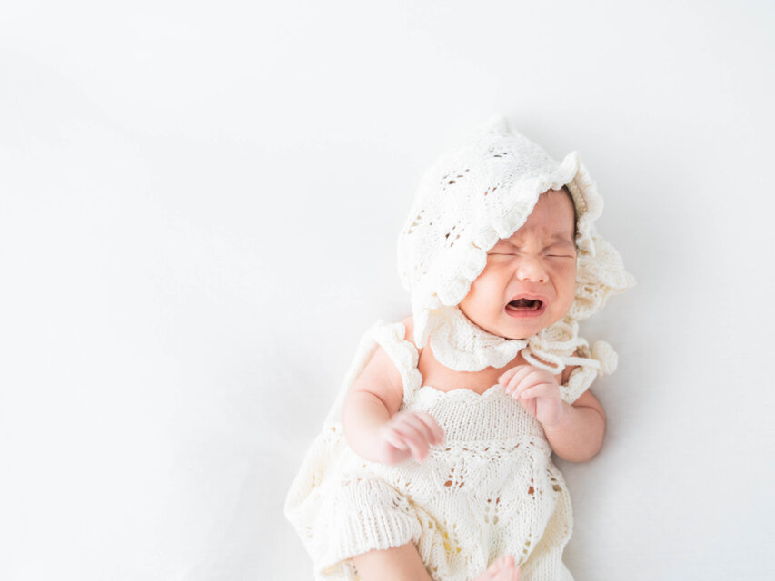 【コットン100%】ふんわりやさしいベビーボンネット