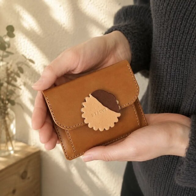 ◇レトロなビスケットが可愛い薄型財布◇ レディース メンズ ミニ財布