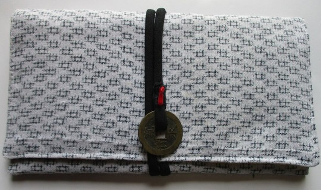 ８３５８　白絣で作った和風財布・ポーチ　＃送料無料