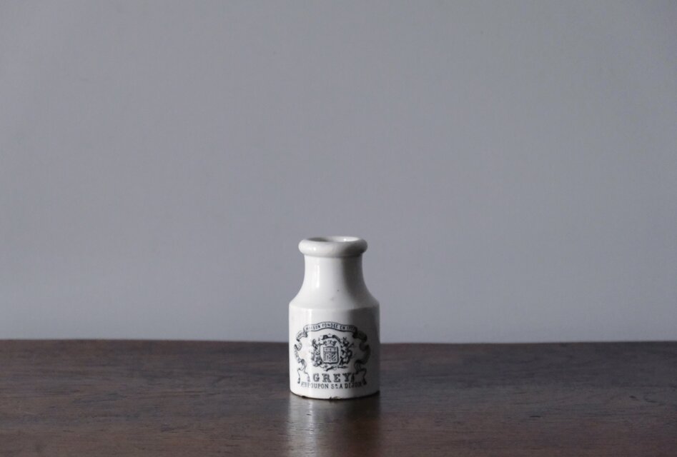 Creil&Montereau マスタード ポット h11.3cm フランス アンティーク 0502138