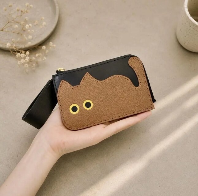 ◇にゃんとも可愛い手乗りねこの薄型ミニ財布◇ メンズ レディース