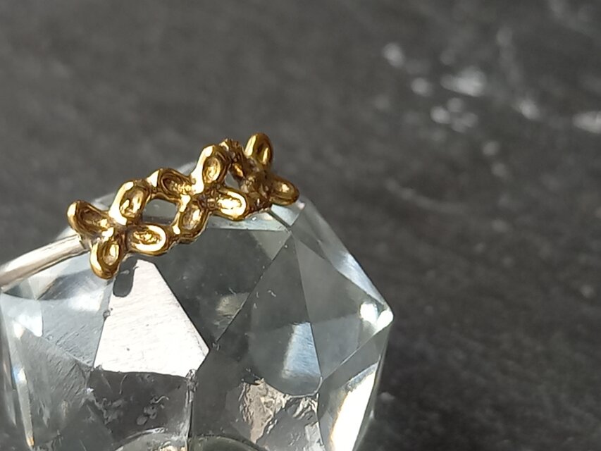 Utoka  ☆  silver  x  brass  金木犀  リング