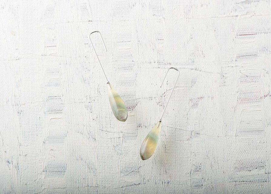 Crochet(クロシェ）レトロな色合いのイエローフローライト b　ロジウムコーティング