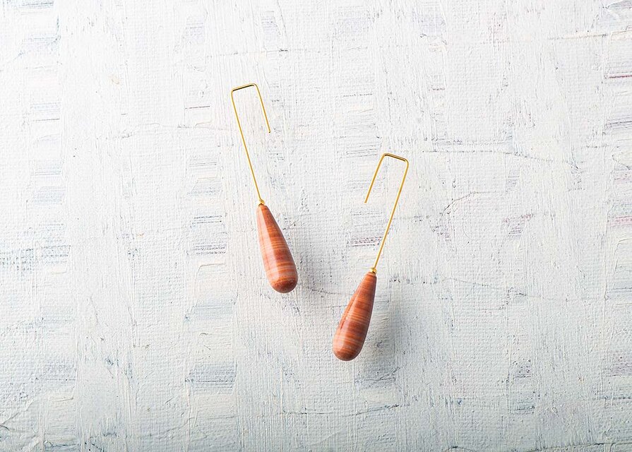 Crochet(クロシェ）テラコッタ色のレッドマラカイト　ゴールドコーティング