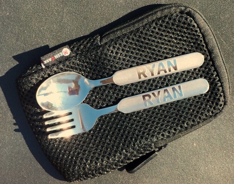 アルファベット　幼児用　スプーンフォークセット　名前入れ　ステンレス製　ケース付のコピー