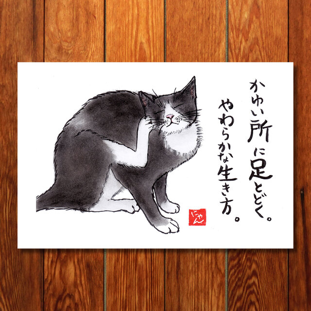 選べる「ねことば」ポストカード3枚セットD / 猫×筆文字アートで心
