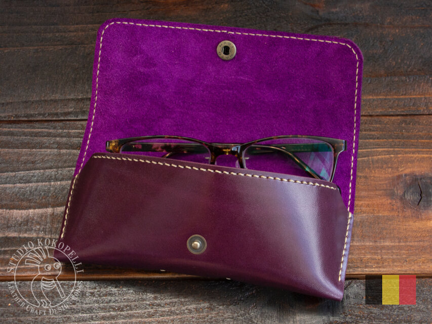 【高級仕様】ルガトショルダーメガネケース　パープル