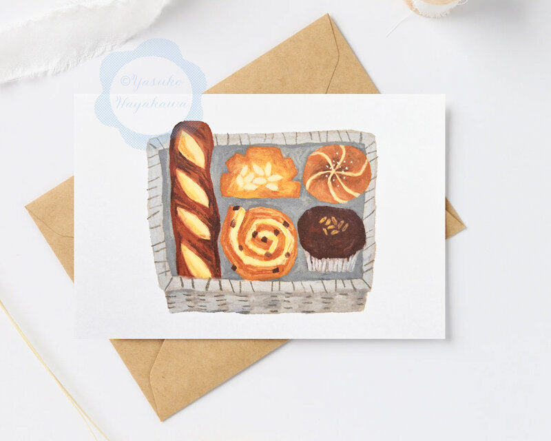 （46）パンかご　ポストカード　3枚セット