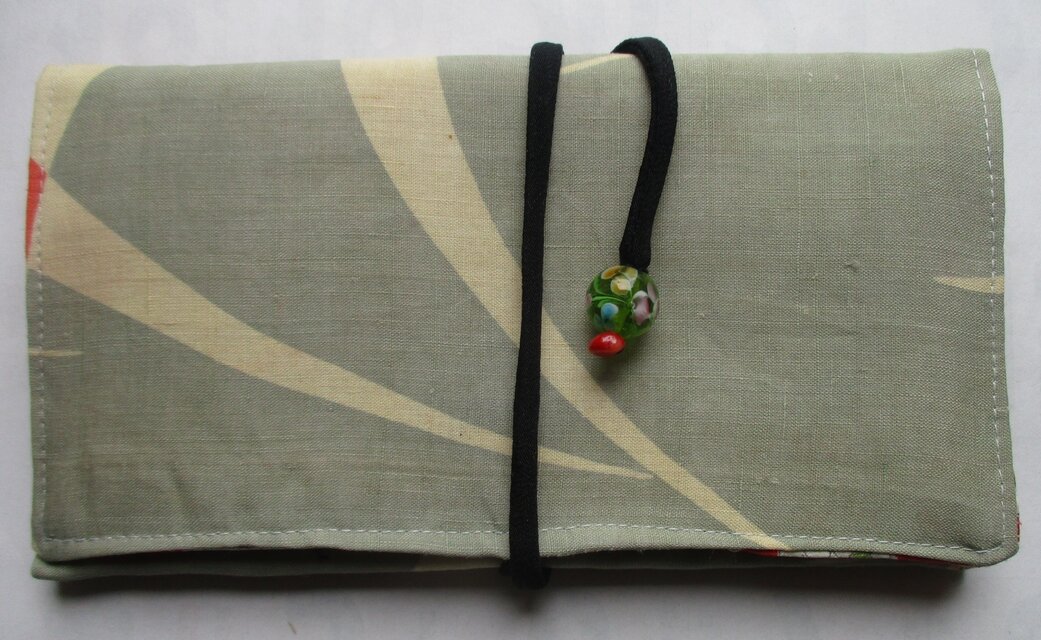 ８３８１　麻の着物で作った和風財布・ポーチ＃送料無料