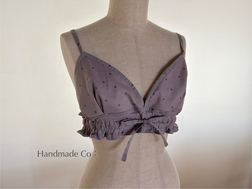 Choose! シンプルな、、ストレスフリー ブラ : : purple dots