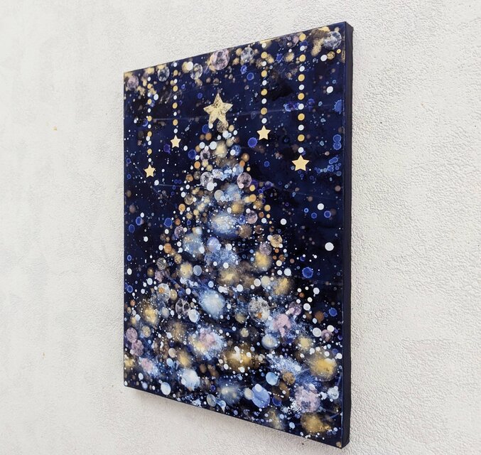 クリスマスツリー聖夜P5号(アクリル原画) | iichi 日々の暮らしを