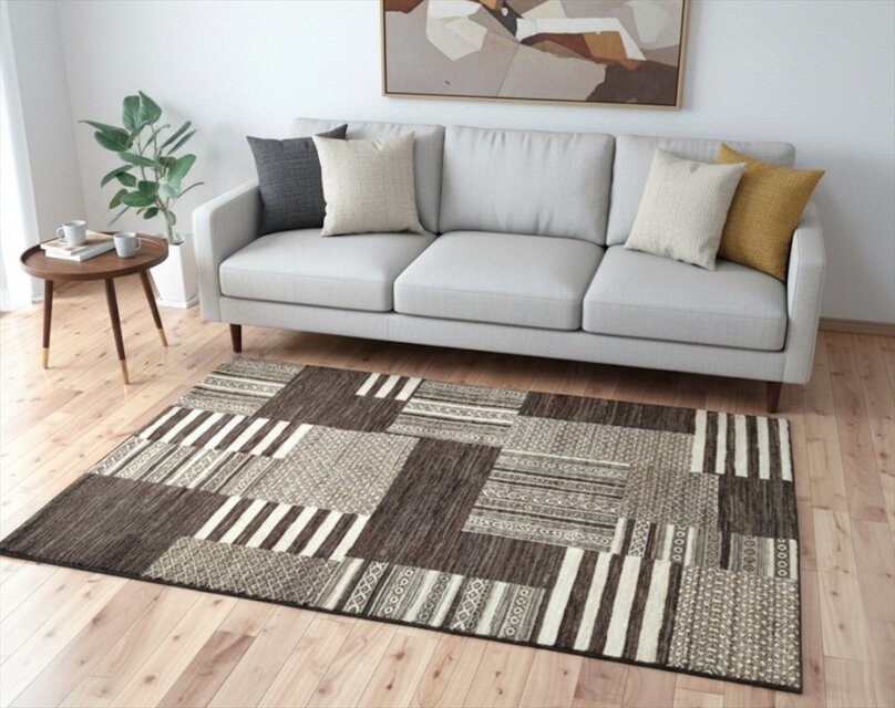 天然無染ラグ　ガゼニラハット　202×61 茶　ベージュ モダン 手織り絨毯 | ガゼニラハット | ギャッベ | M\u0027s_rug_factory