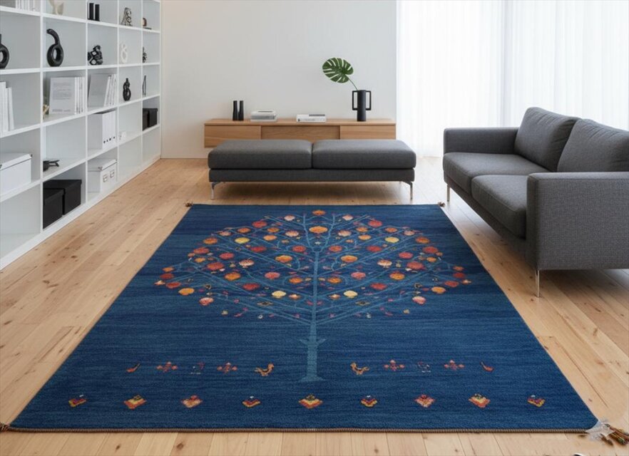 ペルシャ ギャッベ アマレバフト リビング 200x154cm ザクロの木