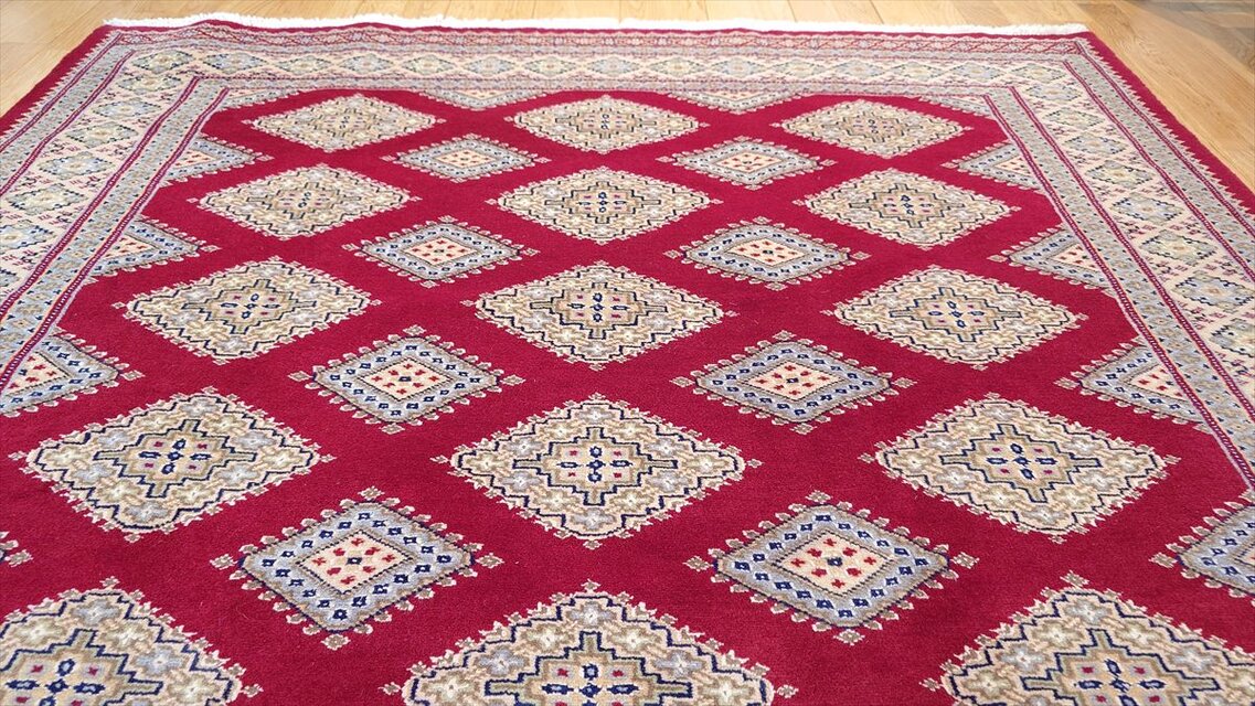 67x 46cm パキスタン手織り絨毯ミニラグ　ミニ玄関マットエスニック赤色 67cmx 46cm パキスタン手織り絨毯ミニラグ ミニ玄関マット
