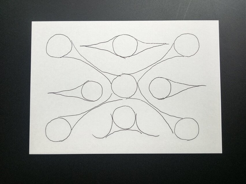 ♪絵画　カラフル　アート　ハンドメイド　オリジナル　ペン画　抽象画 アート作品/抽象画/ペン画/イラスト/ハンドメイド - メルカリ