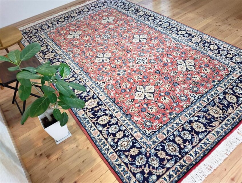 今月の超目玉品】ペルシャ絨毯カシャーン産 レッド 303×195cm