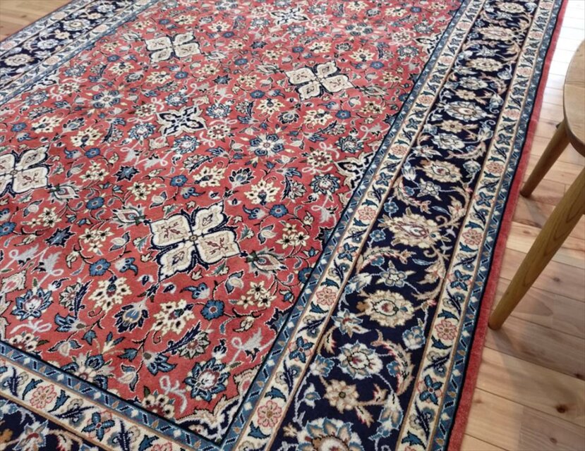今月の超目玉品】ペルシャ絨毯カシャーン産 レッド 303×195cm