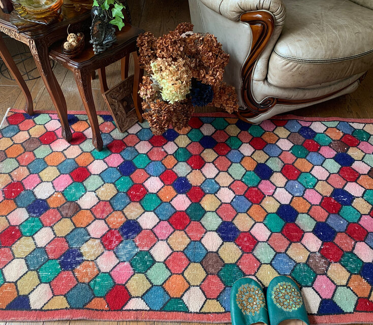 カラフル モロッカンタイル 超レア167×88 均等柄 トルコヴィンテージ