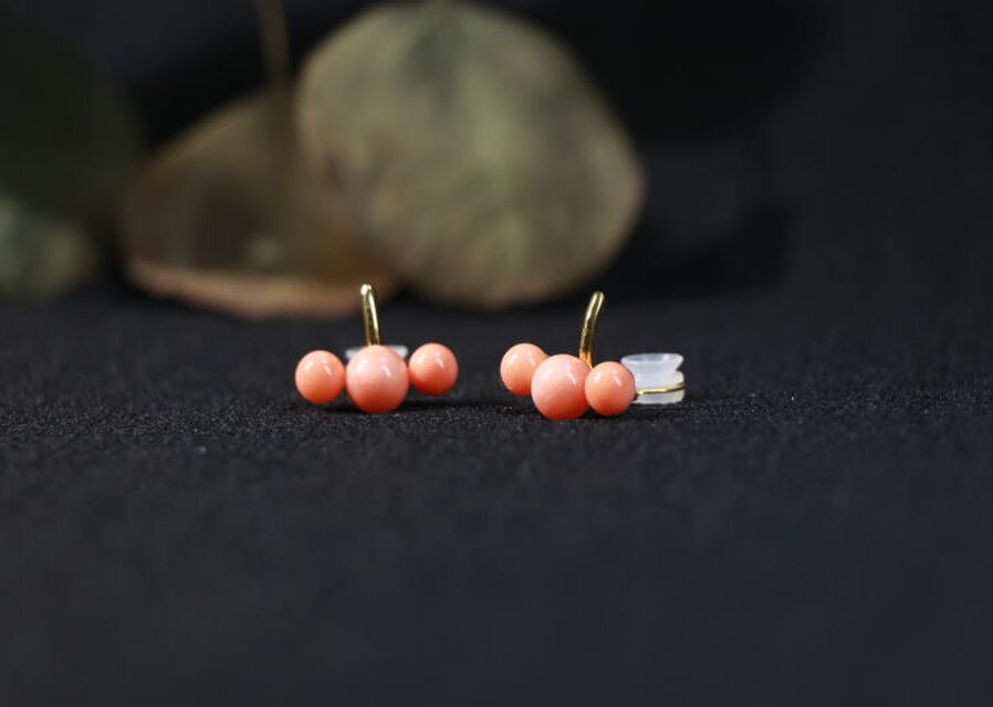 オレンジコーラルK18のリングとイヤリングセット 珊瑚 楽天市場】【全品ポイント5倍】 【珊瑚フェア25%OFFクーポンご利用で