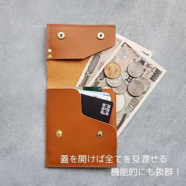 オーダー品　スリムウォレット ◇艶やかなお札が折れない上質レザーの薄型ウォレット◇ レザー財布
