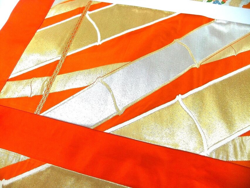 J-081】値下げ・68.5×103cm和風大型マット/帯リメイク/テーブル