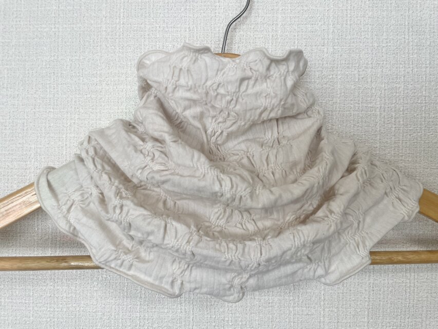 手染めさらさらすべすべ肌感綿シルクピンクグレージュネックウォーマー　日焼け止めに 手染めさらさらすべすべ肌感綿シルクピンクグレージュネック