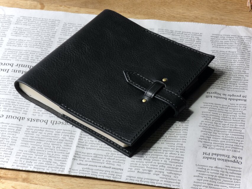 クオバディス／エグゼクティブノート／手帳カバー／イタリア革／黒