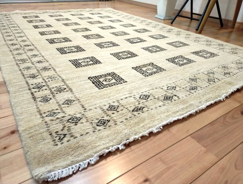 120×71 ヴィンテージラグ　手織ラグ 通年18℃ オールシーズン手織りラグ ガゼニギャッベ 181x121cm ラグ