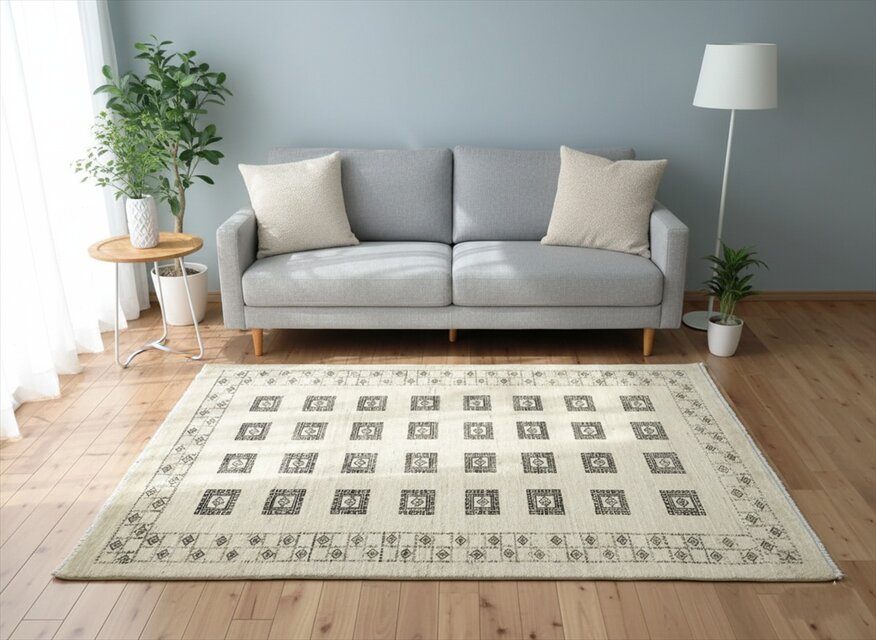 ウールギャベ 手織り120×180cm センターラグサイズ 新品未使用 ウールギャベ手織り120×180cm センターラグサイズ 新品未使用