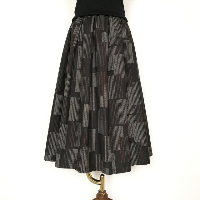 大島紬リメイク＊タックスカート