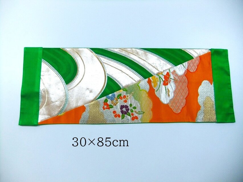 J-082】値下げ・30×85cm和風大型マット/帯リメイク/テーブルセンター